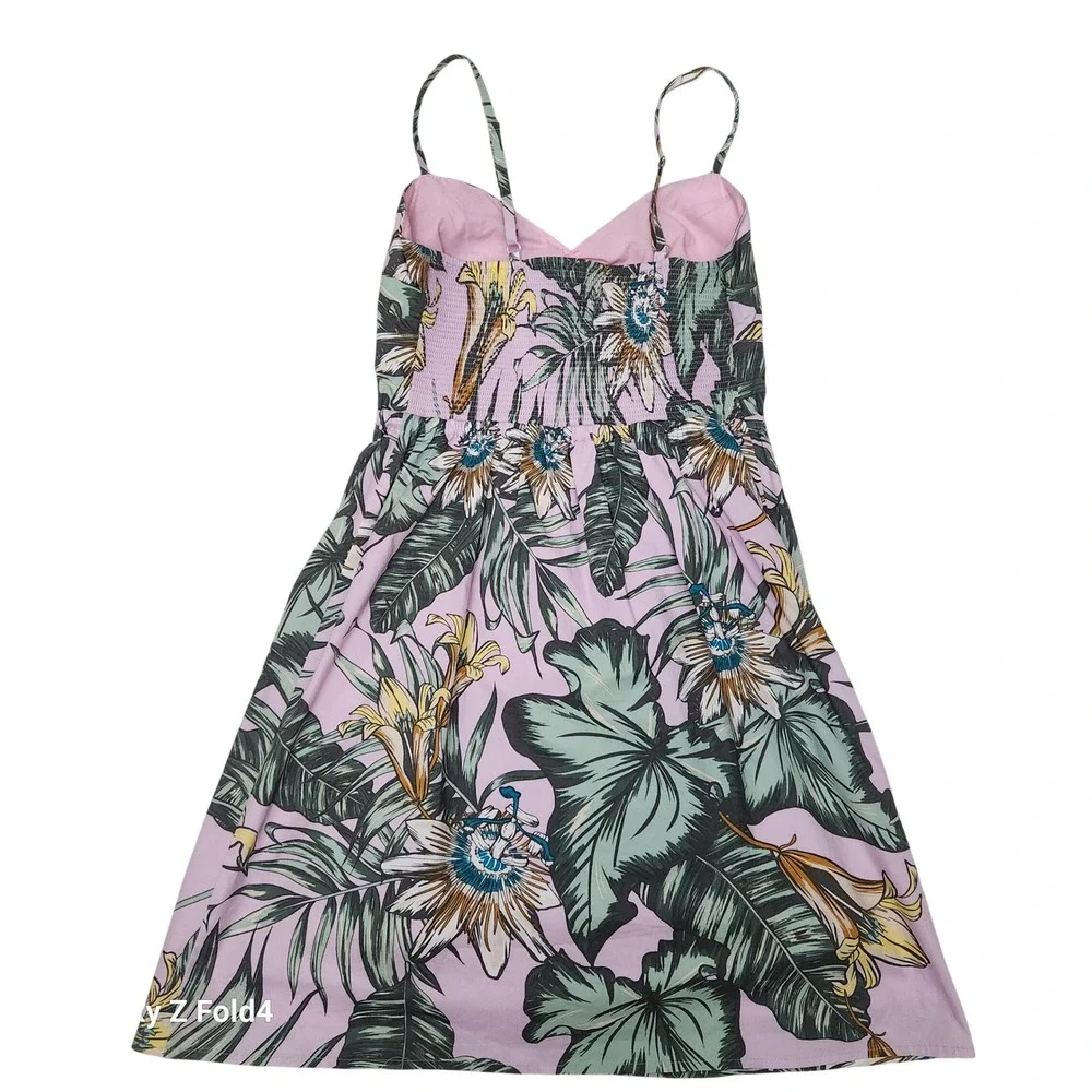 J.Crew‎ Printed Poplin Cami Dress Tropical Floral Pink XS Sweetheart Neckline